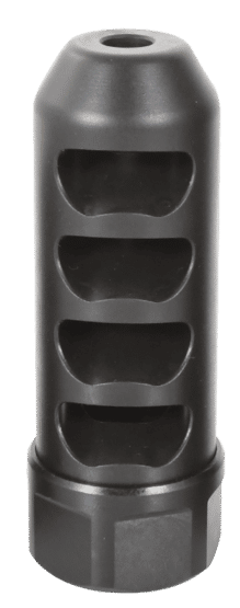 American Precision Arms Gen 2 Fat Bastard Self Timing 338 Caliber Muzzle Brake features 5/8X24 threading and black nitride finish